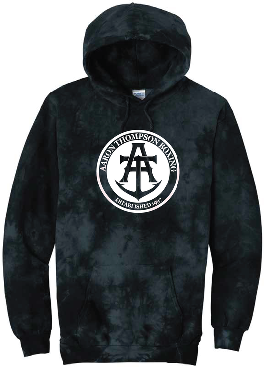 Gray Hoodie & Black Tie Tye